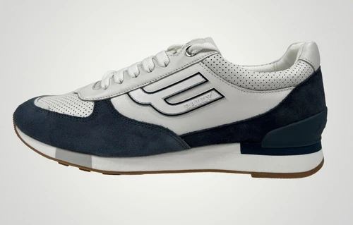 Bally Gismo 215 White and Blue Leather Sneakers size US 10.5 EU 43.5