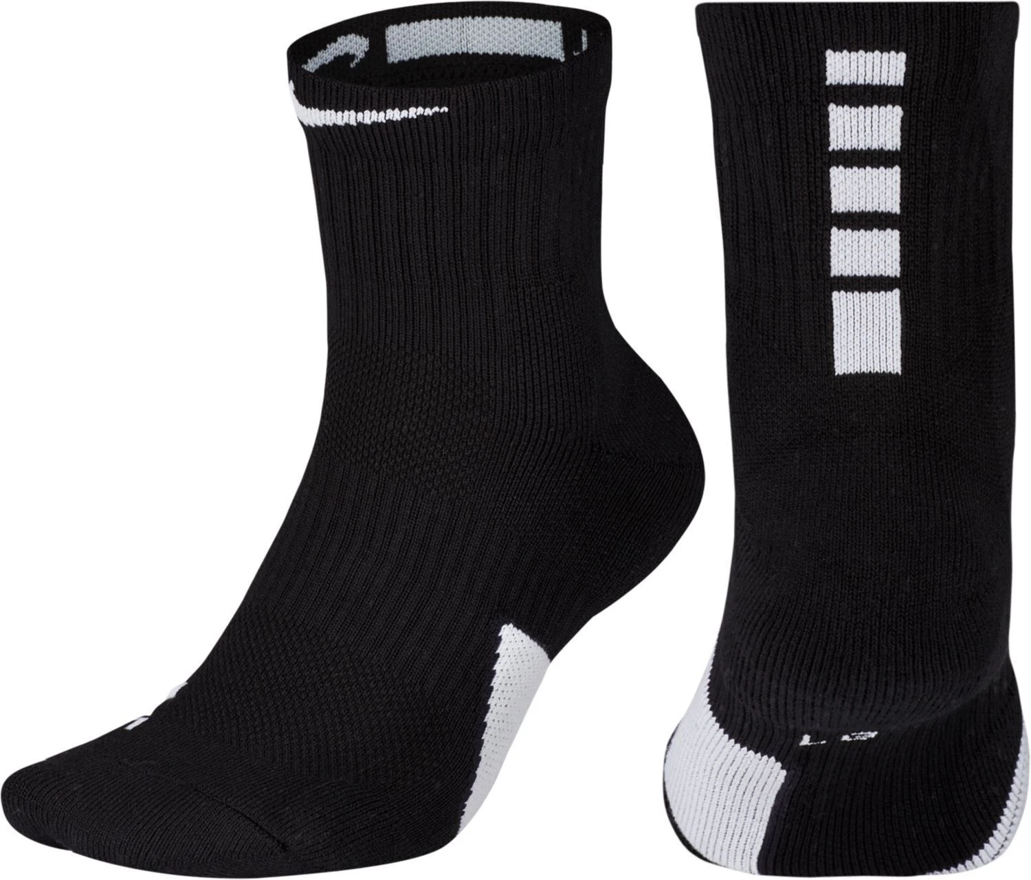 NIKE Elite Mid ankle Basketball Socks Black White SX7625-013 M Medium 6-8