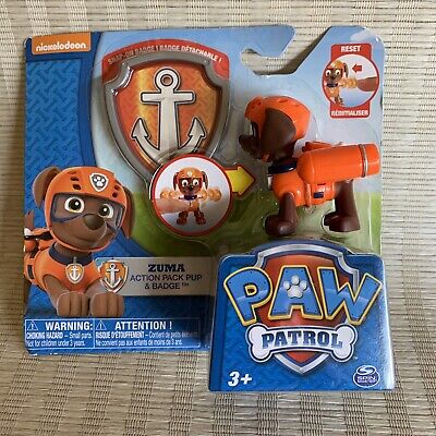 Paw Patrol Action Pack Badge Zuma Figure Spin Master - ToyWiz