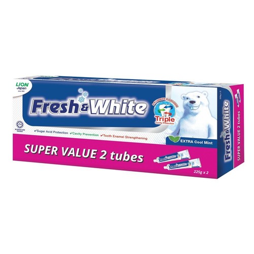 Fresh & White Toothpaste Extra Cool Mint Super Value Pack 225g x 2s - Picture 3 of 4
