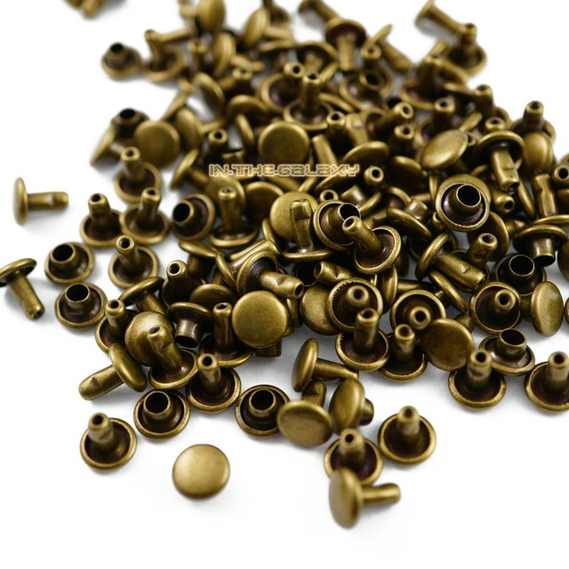 600 set 7*6mm Antique Brass Double Cap Round Rapid Rivet Leathercraft Rivet eBay