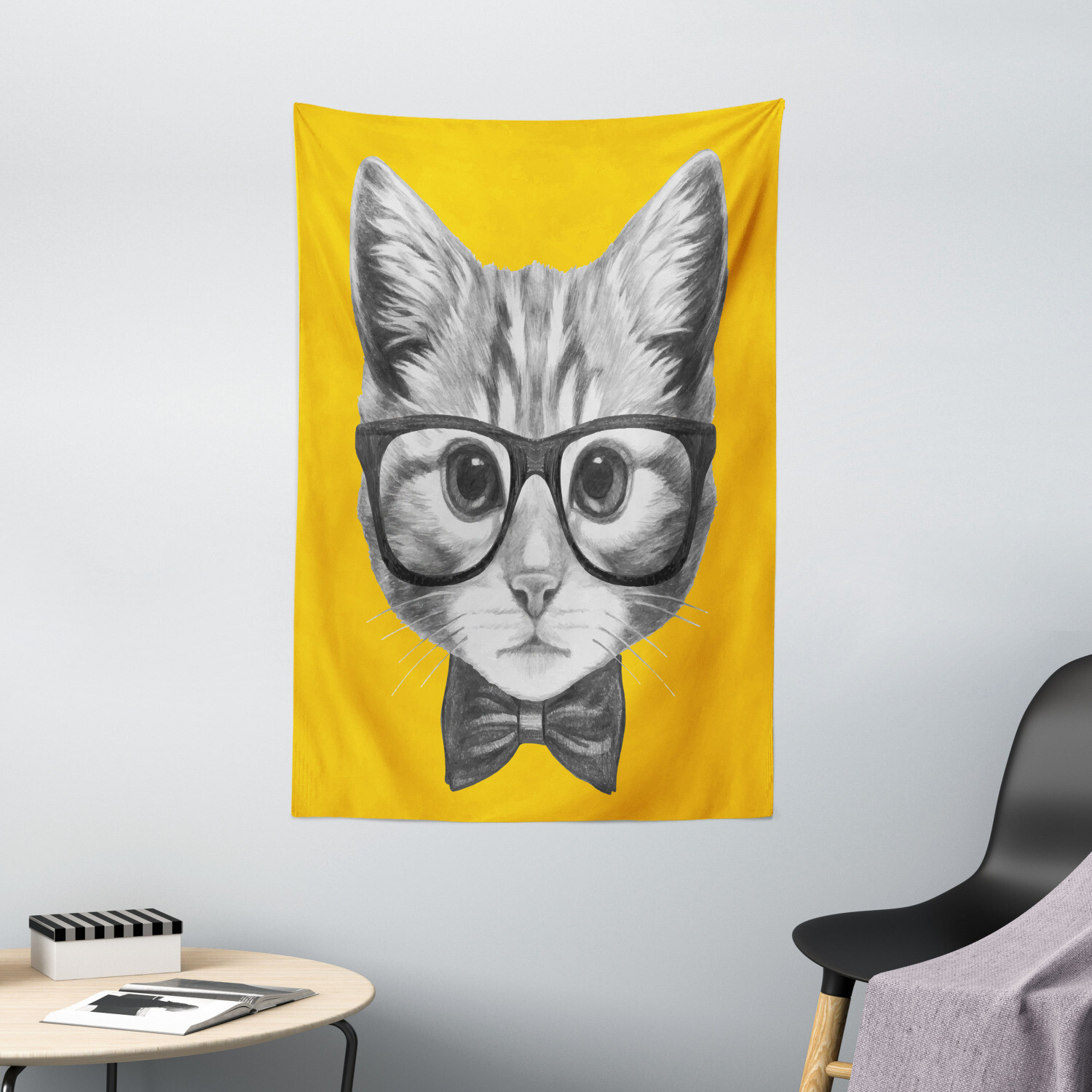 Animal Tapestry Baby Hipster Kitten Cat Print Wall Hanging Decor