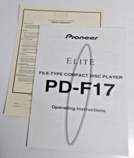 Pioneer CD disk player PD-F17 manual