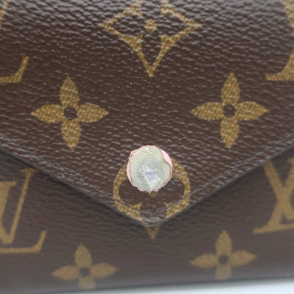 Cartera Louis Vuitton Victorine marrón monograma lona y rosa bailarina Foto 3 de 4