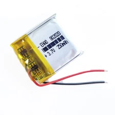 3.7v 250mAh LiPo Li Polymer Rechargeable Battery For Headphone Video Pen 802020