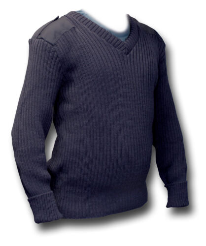 1 NEW ROYAL NAVY ISSUE NATO RIBBED WOOLLY PULLY V-NECK JUMPER [16001] - Picture 1 of 4
