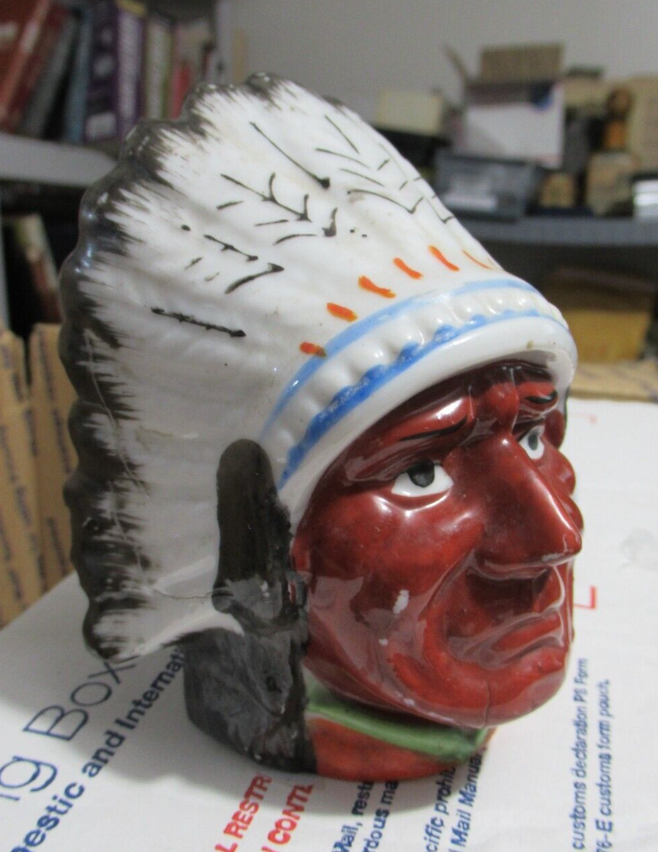 アンティーク雑貨 INDIAN BANK Vintage Antique Indian Head Ceramic Still Bank | eBay