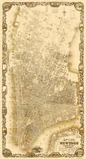 Historic City Map - New York New York - Dripps 1852 - 23 x 42.56