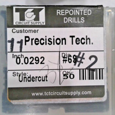 TCT REPOINTED DRILLS UNDERCUT 69 0.0292" DIA 0.314" FLUTE LOT OF 50 