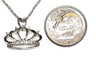 New 925 sterling silver .06ct diamond Crown pendant chain necklace 1.9g 16" — photo 2