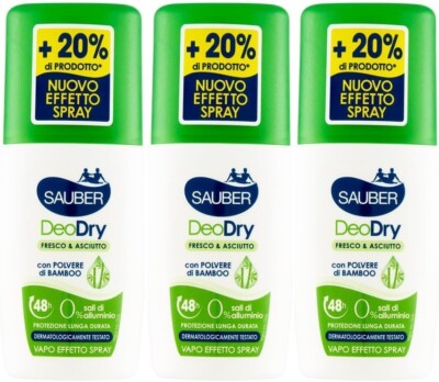 Sauber Deodry Vapo Lufterfrischer 90 Ml – Effektives Deo Mit Bambuspulver & Vapo-Sprüheffekt, 48h Frische