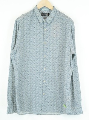 SCOTCH & SODA Ams Couture Herren Hemd 2XL Navy Baumwolle Gemustert Knopfleiste *