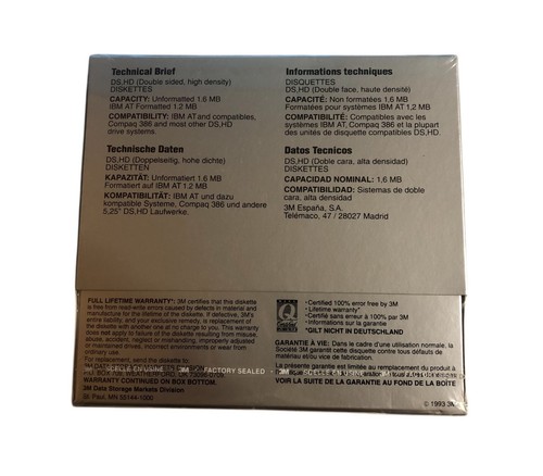 Floppy disk 3M High Density DS, HD Formatted IBM 10-Count 5-1/4" Diskettes 5.25 - Afbeelding 2 van 2
