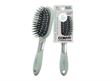 Travel Hairbrush by Conair - Velvet Touch Detangler for Women Men, Sage Green