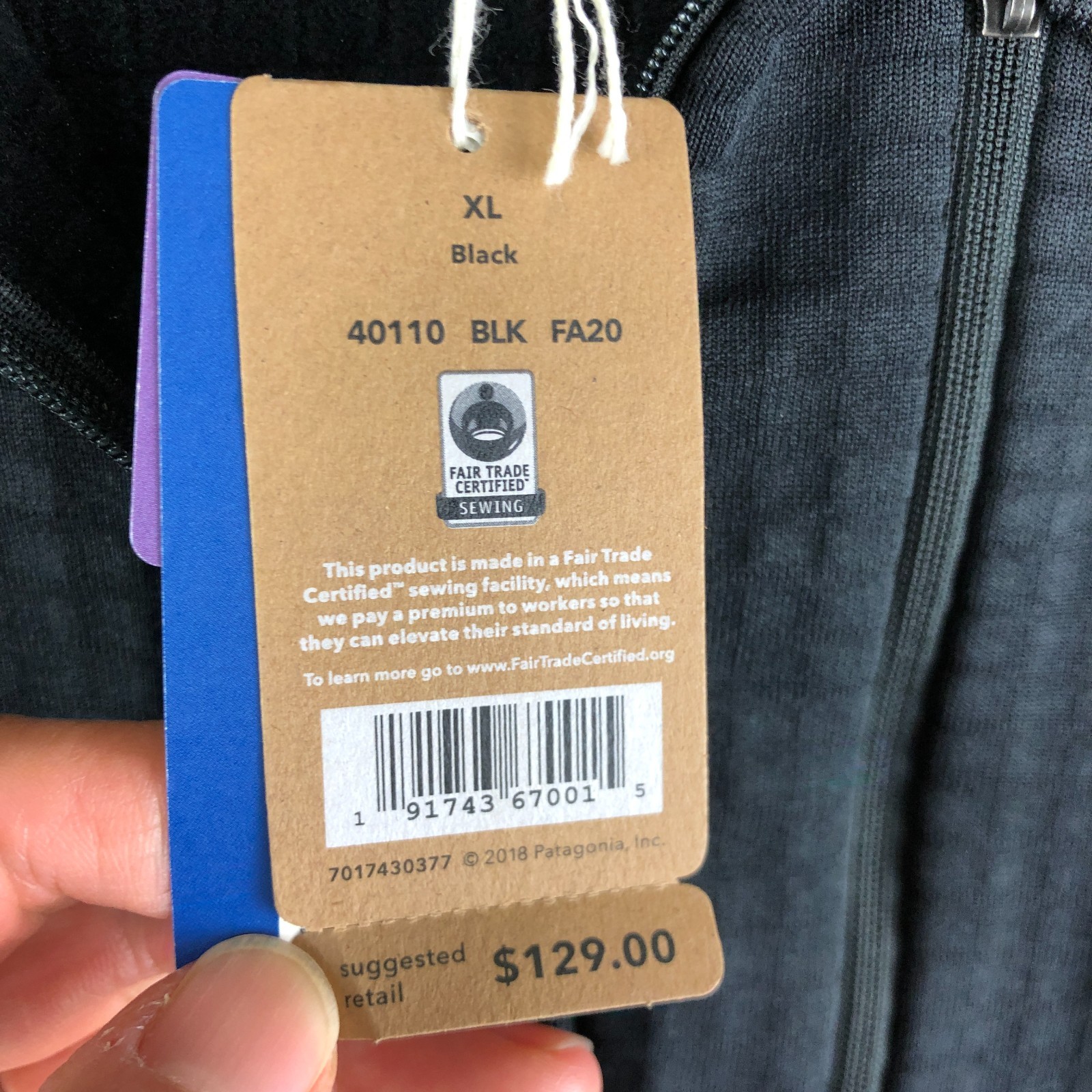 NWT Patagonia 1/2 Zip R1 Pullover Men XL Black Polartec Fleece Grid Co. Logo thumbnail 10