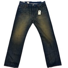 Jeans Levis Uomo 501 Original Fit Gamba Dritta Bottone Fly 36X32 Lavaggio Scuro