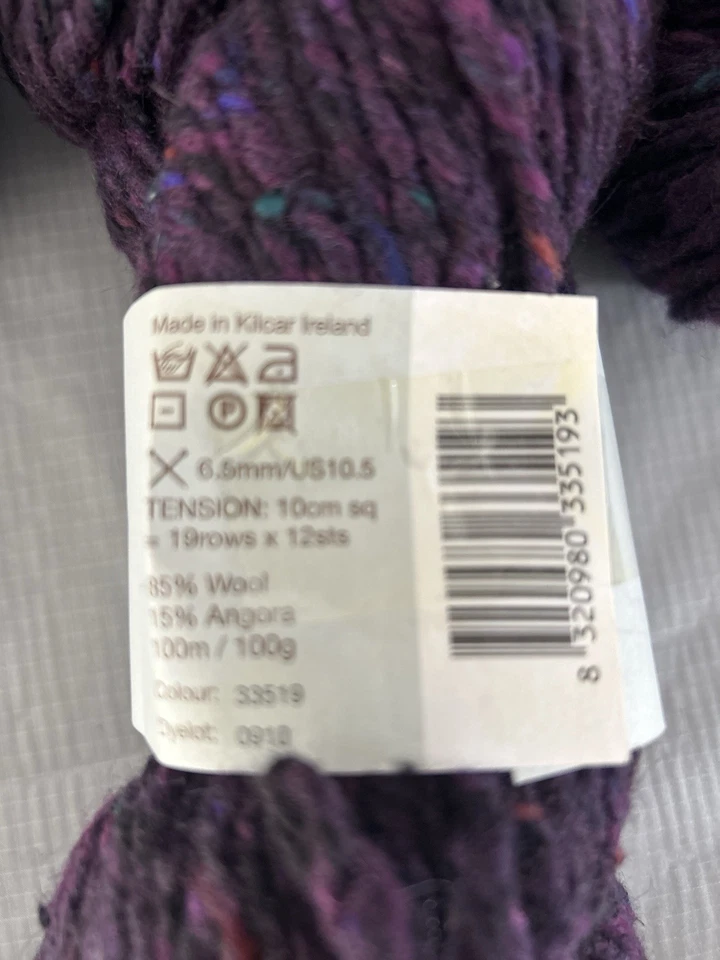 5 Debbie Bliss - Donegal Tweed de lujo grueso púrpura profundo 85 % lana, 15 % angora Foto 4 de 4