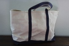 Vintage LARGE L.L. Bean Boat and Tote Bag Cotton Canvas 18”x6”x14”, Made In USA