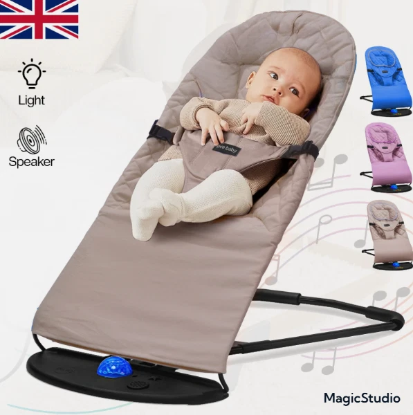 Newborn Baby Bouncer Infant Speaker Colorful Lights Foldable Chair Rocking Seat
Opens in a new windo