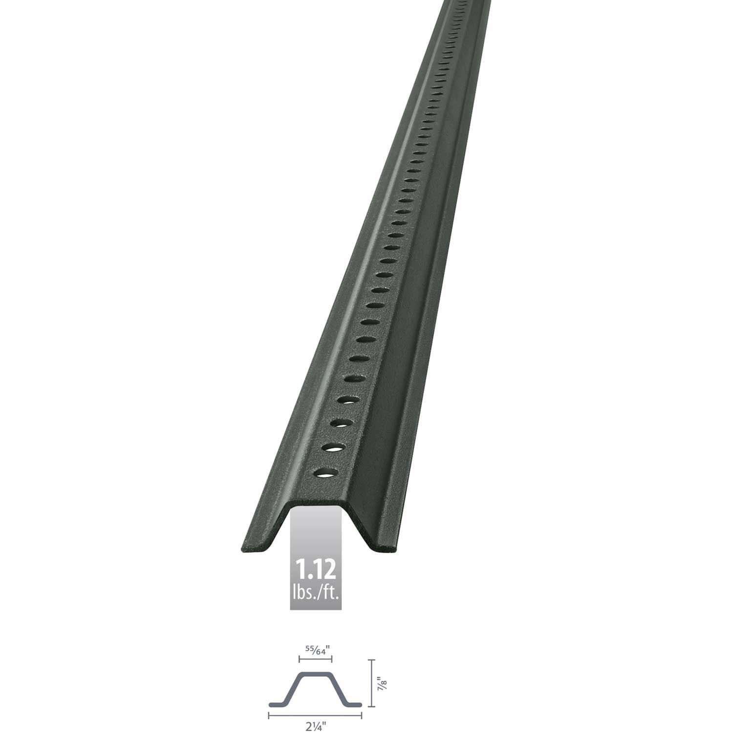 Tapco U-Channel Sign Post 7'L Green Post Holes 30" Down Post