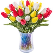 Artificial Tulips Flowers 30pcs Real Touch Multicolored Fake Holland PU