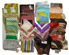 LOT 34 Scarf Collection NEW Used Silk Nylon Vera Echo Halston Elaine Gold VTG