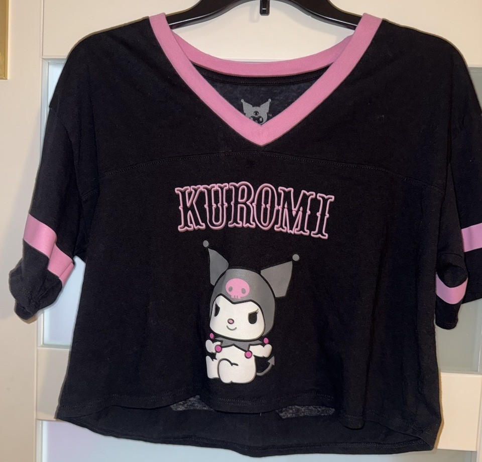 Kuromi Varsity Girls Crop T-Shirt
