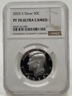 2025-S Silver Kennedy Half Dollar NGC PF70 Ultra Cameo Proof