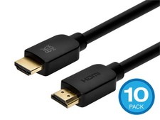 Monoprice 8K No Logo Ultra High Speed HDMI Cable 3ft Black 10-Pack PS5 Xbox X S