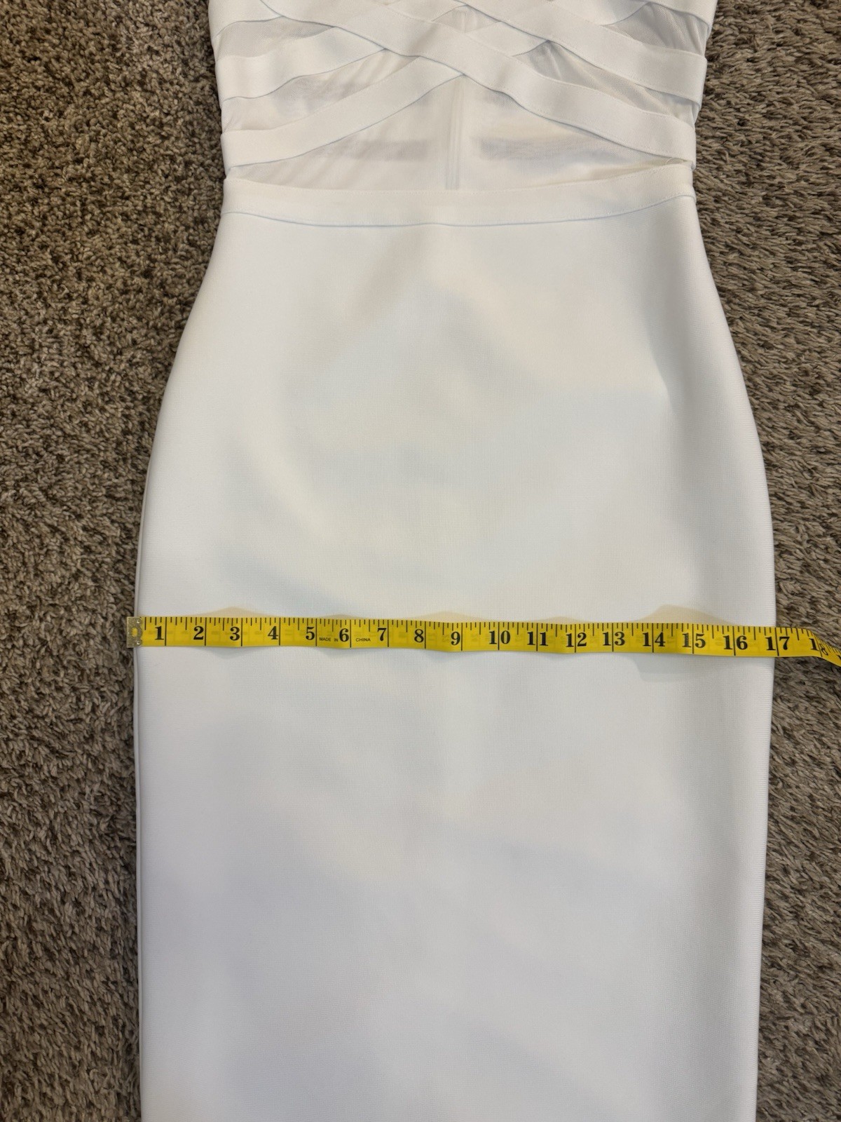 NEW Fashion Nova Paige Body Sculpt Off Shoulder White Midi Dress Size S Bandage