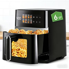 6QT 8-in-1 Air Fryer 1350W Digital Touchscreen Non-Stick Basket Hot Air Oven