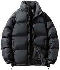 Men's Winter Puffer Jacket Warm Bubble Coat Ski Thickened Color Block Zip Up
