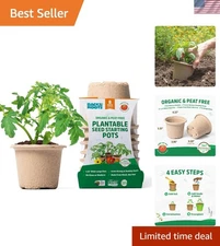 Versatile 4.25" Organic Seed Starting Pots - Perfect for All Plants 8 Pack