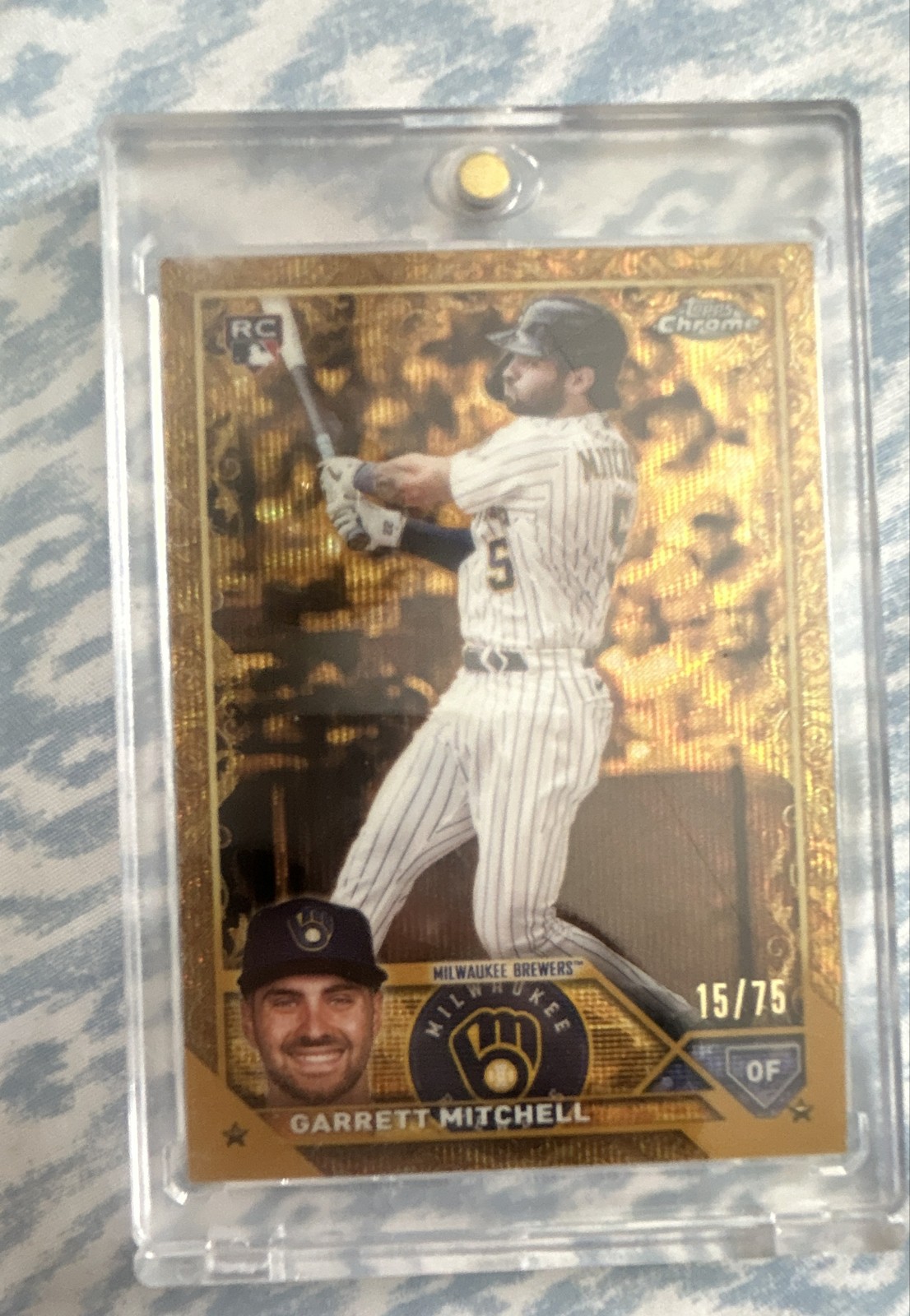 2023 Topps Gilded Collection - Garrett Mitchell #85 Gold Lava Refractor /10 (RC)