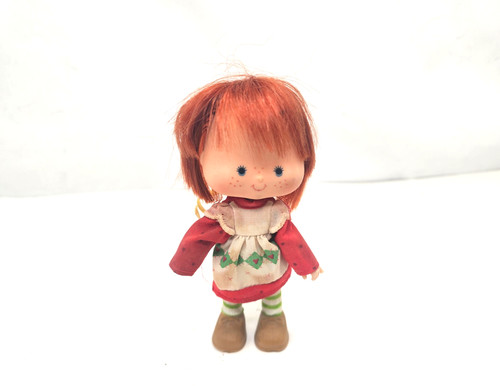 Vintage Strawberry Shortcake Doll Red Hair Freckles Cloth Dress 5” Figure HTF