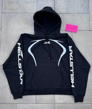 Hellstar Jet Black Sports Hoodie Men Medium