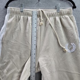 PINK Victoria's Secret Women Pants M Beige Jogger Sweatpants Fleece Laurel