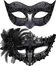 Couple Masquerade Masks Set Venetian Party Mask Costume Mask