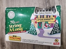 Vintage GE 100 Light String A Long Christmas Lights 46 Ft Mini Set Multi Color