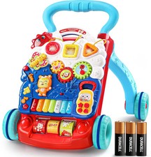 Baby Push Walker, Anti-Slip Baby Walker with AA Duracell Batteries