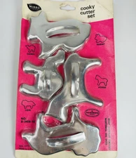 Vtg Mirro Christmas Cookie Cutters 4 Pc Set NOS Made in USA Aluminum Holiday