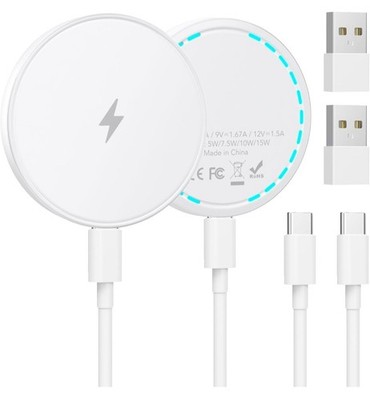 Magnetic Wireless Charging Pad Qi Fast Charge USB-C for iPhone Samsung Google