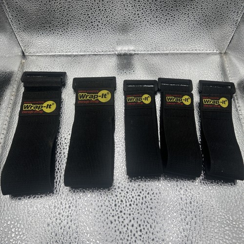 Wrap-It Super Stretch Storage Straps Lot of 5 12” & 10” Hook Loop