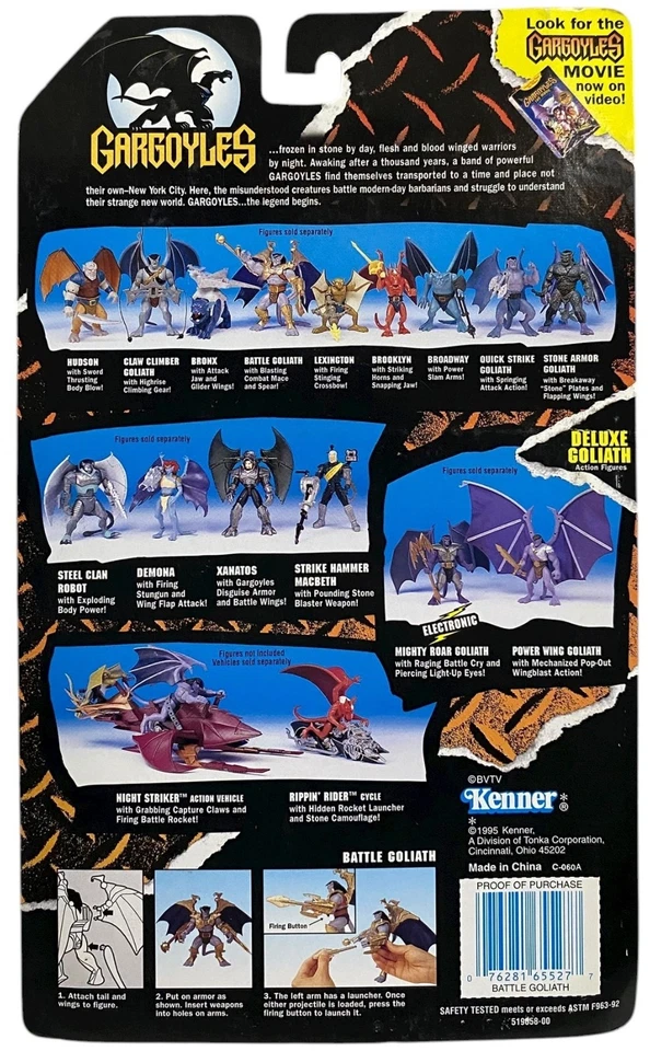 Figura de acción Kenner Gargoyles Battle Goliath with Mace & Spear 1996 de colección NUEVO Foto 2 de 4