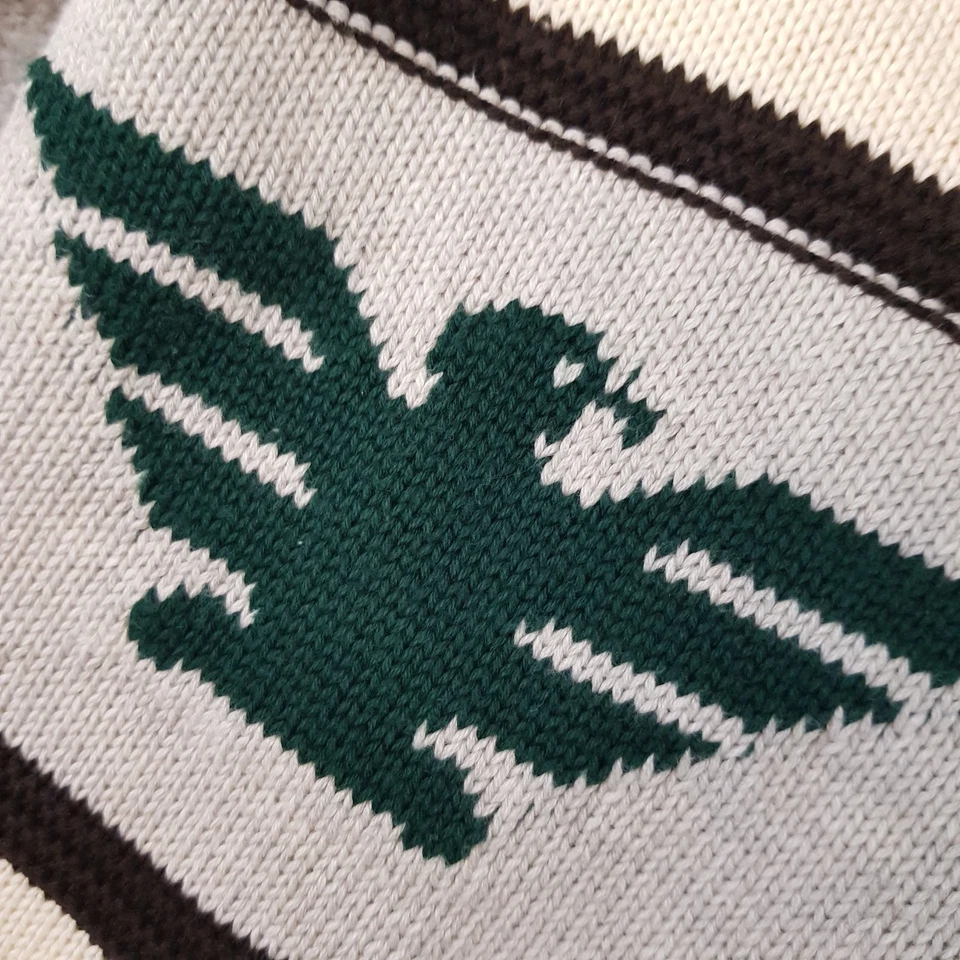 Superdry Mens Cardigan Medium Cream Jacket Aztec Cowichan Navajo Native Eagle - Image 3 of 4