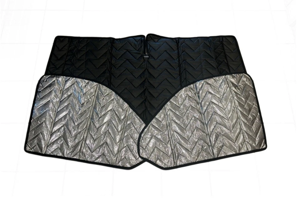 VW T5/T6/T6.1 - Tappetini termici magnetici/protezione solare - cabina di guida - nero/argento - Immagine 2 di 2