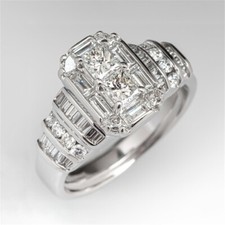 Fashion Silver Plated Rings for Women Cubic Zirconia Wedding Jewelry Size 6-10