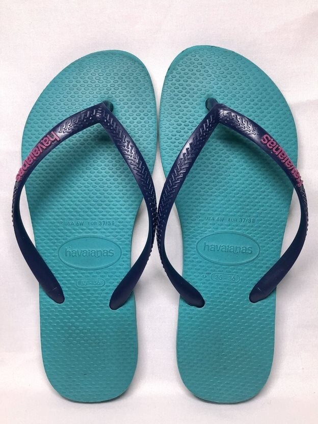 Lotto di 3 scarpe infradito Havaianas taglia 6 slim sfumate tramonto pop up pavone