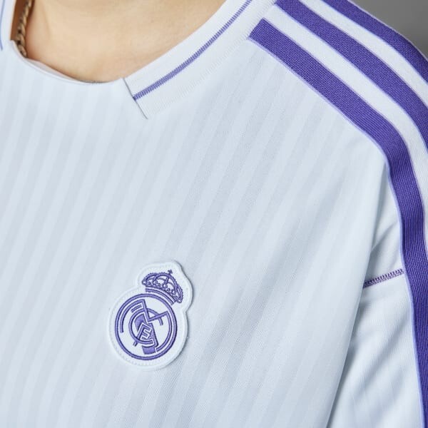 ★adidas★ Real Madrid Terrace Icon Jersey White JF2581 Adidas Real Madrid Icon Jersey Soccer JF2581 White