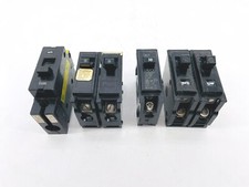 Lot of 6 Circuit Breakers Cutler Hammer Crouse Hinds Square D 20A 15A 30A